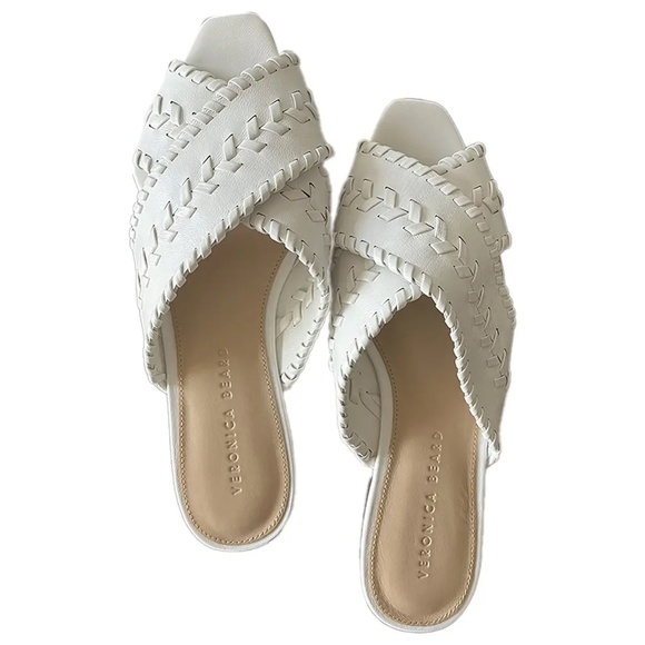 Veronica Beard Shoes - Veronica beard Dodo braided leather criss-cross white flat sandal.